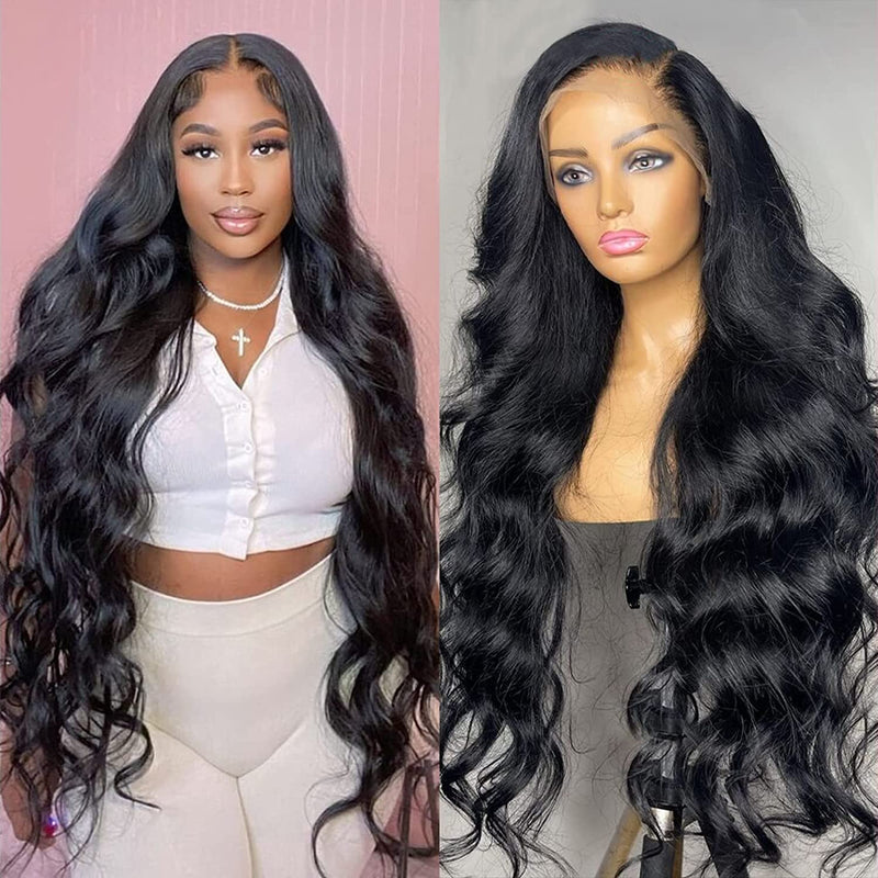 Klaiyi Body Wave Human Hair 13x4 Lace Front Wigs 200% Thick Density Human Hair Lace Wig