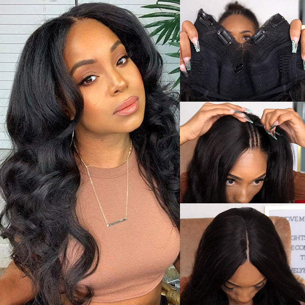 Klaiyi I Part Wig Body Wave No Leave Out Beginner Friendly Natural Density V Part Wigs