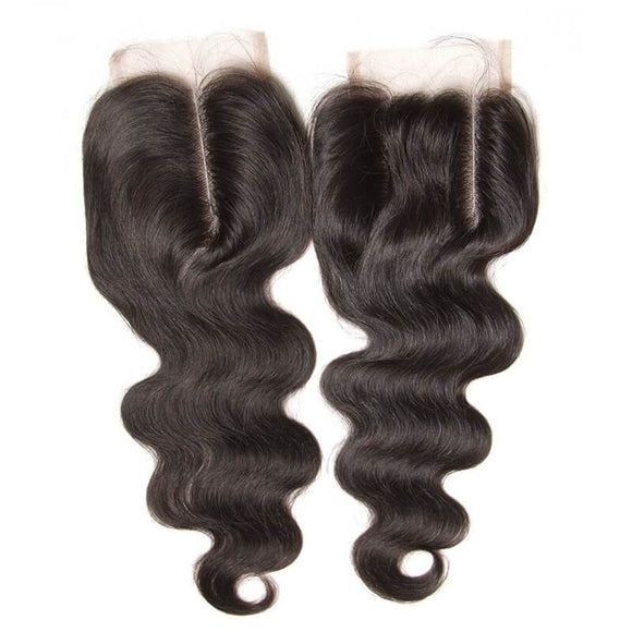 Klaiyi Peruvian Body Wave Lace Closure Human Virgin Hair Natural Color