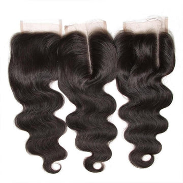 Klaiyi Peruvian Body Wave Lace Closure Human Virgin Hair Natural Color