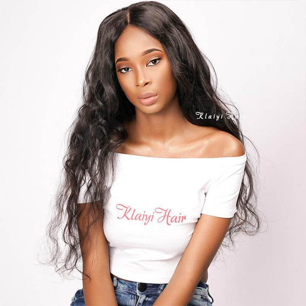 Klaiyi Body Wave Lace Frontal Closure Deals, 13*4 Ear to Ear, Free Part, 100% Virgin Human Hair