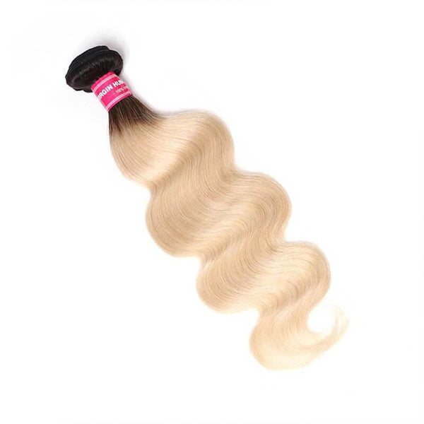 Klaiyi 1 Bundles T1B/613 Body Wave Ombre Hair, 2 Tone Color Human Hair Weave