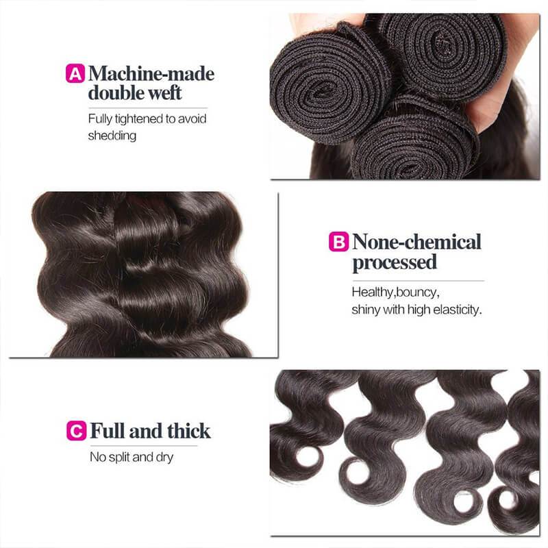 Klaiyi Hair 4 Bundles Body Wave 100% Virgin Human Hair Bundles Deal