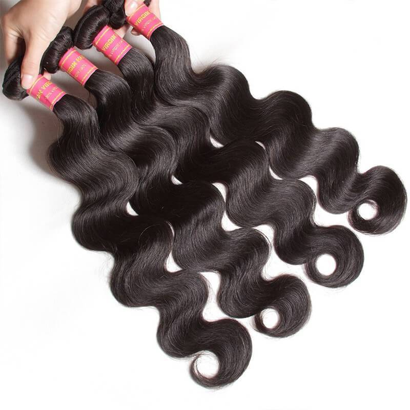 Klaiyi Hair 4Pcs/pack Peruvian Body Wave Virgin Human Hair