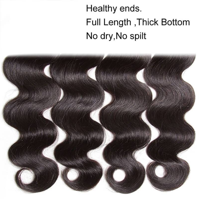 Klaiyi Hair 4Pcs/pack Peruvian Body Wave Virgin Human Hair