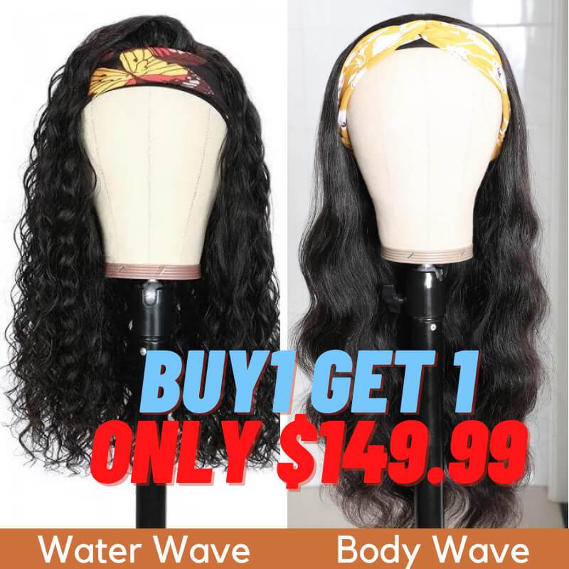 Flash Sale: Buy 1 Get 1 Free Headband Wigs Water Wave And Body Wave Headband Wig Bulk Sale With Gifts