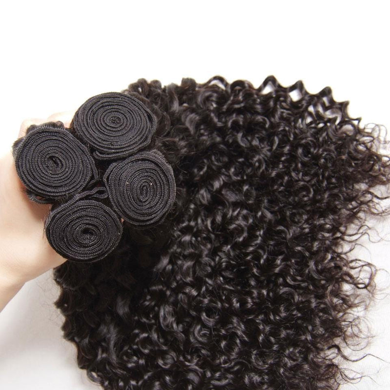 4 Bundles Malaysian Curly Hair with Ear to Ear Lace Frontal Closure-Klaiyi Hair