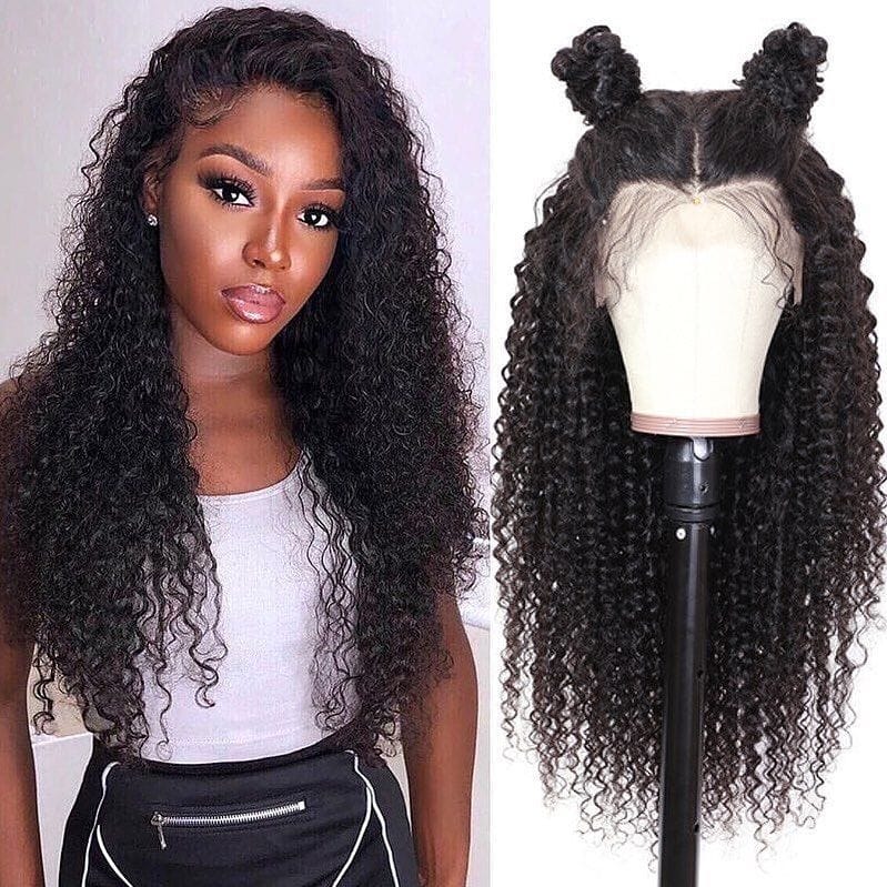 Klaiyi Deep Wave 13x4 Lace Front Human Hair Wigs With Baby Hair 150% Density