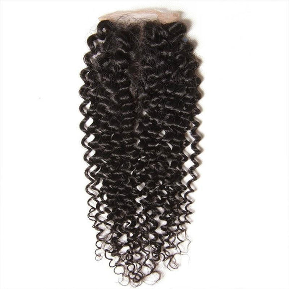 Klaiyi Brazilian Virgin Hair Curly Hair 4x4 Lace Closure