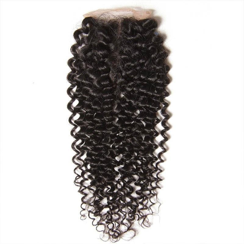 Klaiyi Brazilian Virgin Hair Curly Hair 4x4 Lace Closure