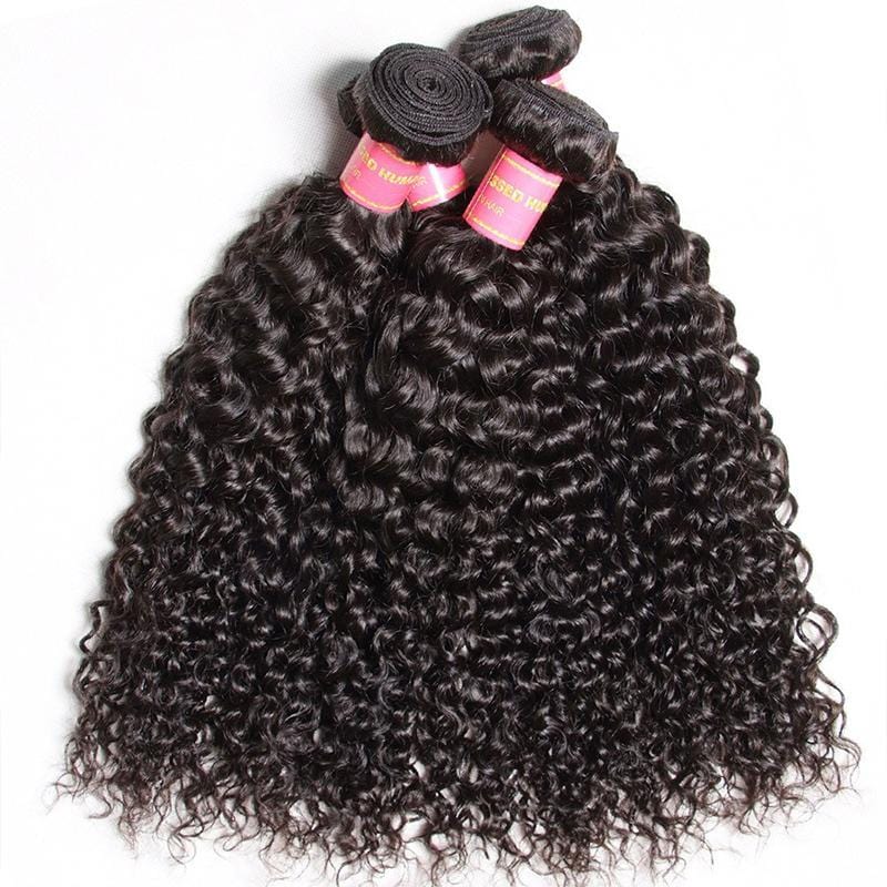 Klaiyi 4 pieces/pack Malaysian Curly Virgin Human Hair Bundles