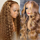 $100 OFF | Code: SAVE100 Ombre Highlight Body Wave Or Jerry Curly Lace Front Wig