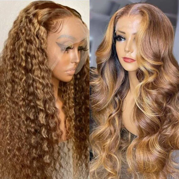 $100 OFF | Code: SAVE100 Ombre Highlight Body Wave Or Jerry Curly Lace Front Wig