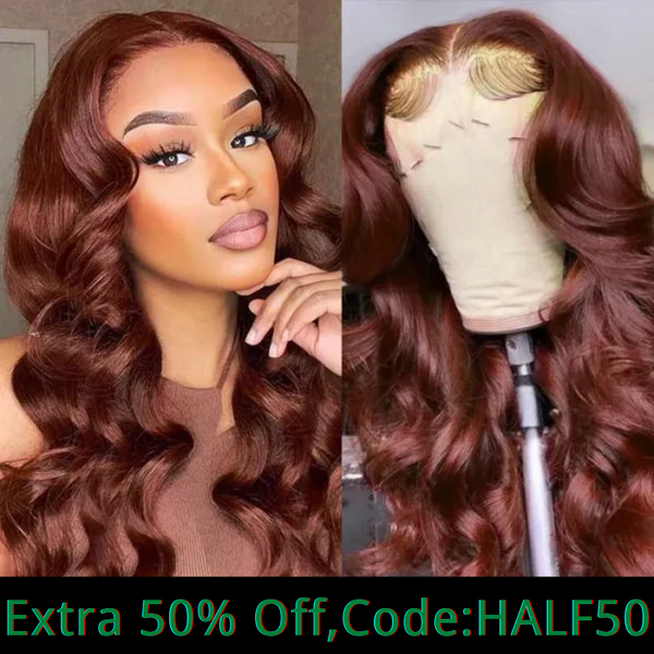 Extra 50% Off Code HALF50  | Klaiyi Special Offer Reddish Brown Lace Front Wig Human Hair