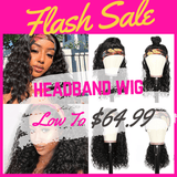 Flash Sale: Headband Water Wave Wig Low To $64.99，9pm Nyc Time Start, Only 2 Hours