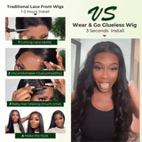 Klaiyi Pre-Cut Lace Wig Wear & Go Kinky Curly Lace Wig with Breathable Cap Easy to Install