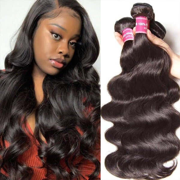 Klaiyi Brazilian Hair Body Wave Human Virgin Hair Weft 3 or 4 Bundles/Pack