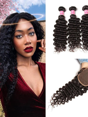 sew in human hair bundles with closure
