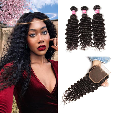 sew in human hair bundles with closure