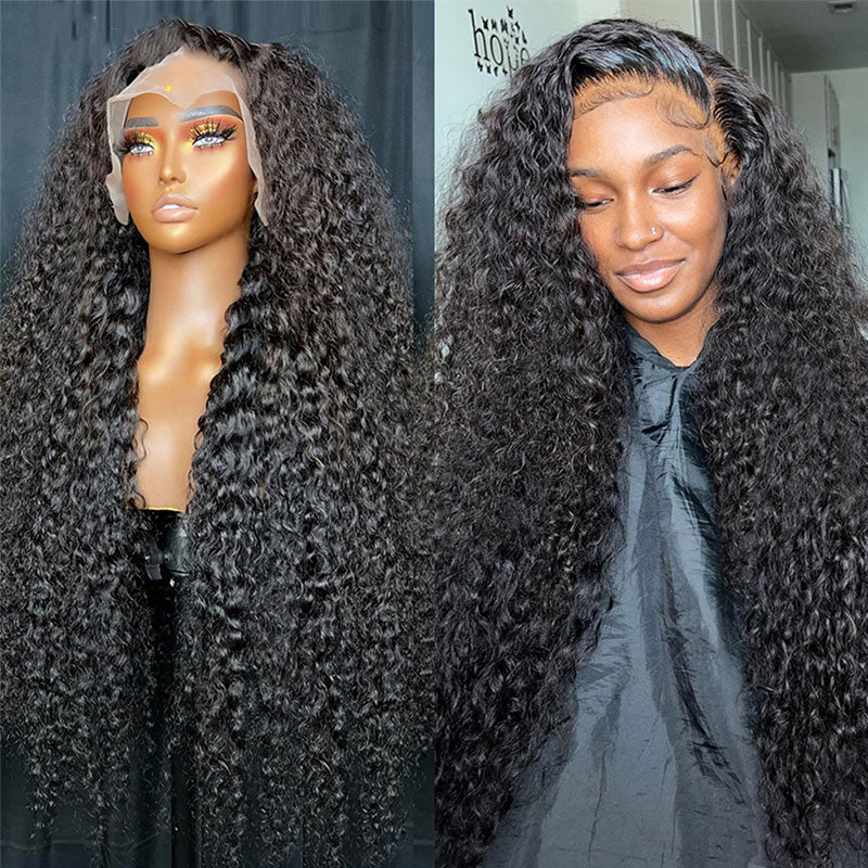 Klaiyi 13x4 Lace Front Wig Jerry Curly or Body Wave Kinky Edge Wig  Flash Sale