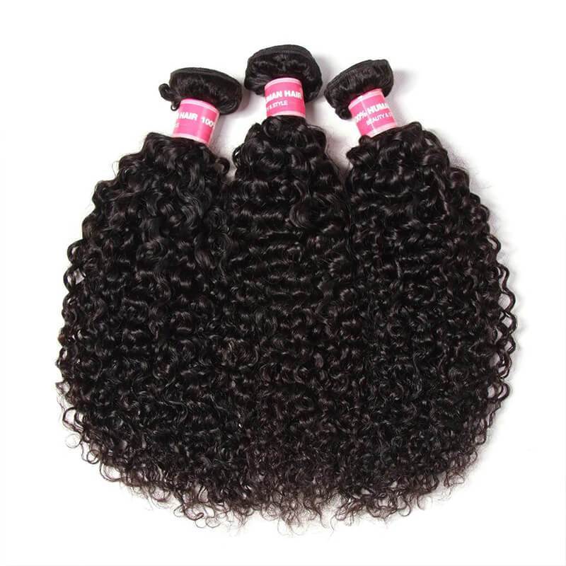 Klaiyi Hair 3 Bundles 100% Virgin Human Hair Curly Wave Hair Weft Deals Jerry Curly Flash Sale