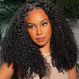 Klaiyi Pre-Cut Lace Wig Wear & Go Kinky Curly Lace Wig with Breathable Cap Easy to Install