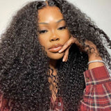 Klaiyi Pre-Cut Lace Wig Wear & Go Kinky Curly Lace Wig with Breathable Cap Easy to Install