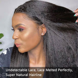 Klaiyi Yaki Straight 5x5 HD Lace Closure Glueless Wig Kinky Straight Human Hair 180% Density