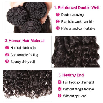 Klaiyi Hair Natural Wave Virgin Human Hair Extensions 1Pcs/pack