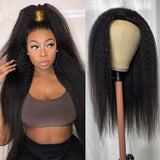 Klaiyi Kinky Straight Half Wig Human Hair Versatile Style Easy Install Remy Human Hair Wigs Flash Sale