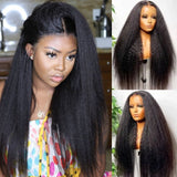Klaiyi Kinky Straight Lace Front Wig Yaki Straight Wig Virgin Human Hair Flash Sale