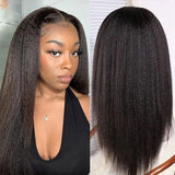 Klaiyi  Wear & Go Pre-Cut Lace Wig Kinky Straight Wig with Breathable Cap Beginner Wig Flash Sale