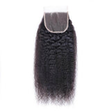 Klaiyi Hair 3 Bundles with 4*4 Lace Closure Brazilian Hair Kinky Straight Human Hair Weave