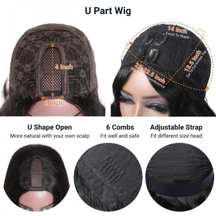 Kinky Straight V Part Wigs Klaiyi Human Hair Wigs for Women Natural Looking Flash Sale