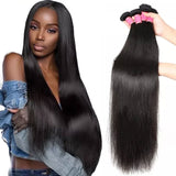 Klaiyi 3 Bundles Brazilian Straight Virgin Human Hair 100% Unprocessed Virgin Human Hair Extension Flash Sale