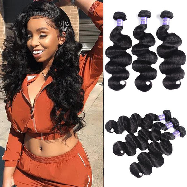 Klaiyi Remy Hair Brazilian Body Wave Virgin Human Hair Weaving 3 Bundles/Pack Youth Series