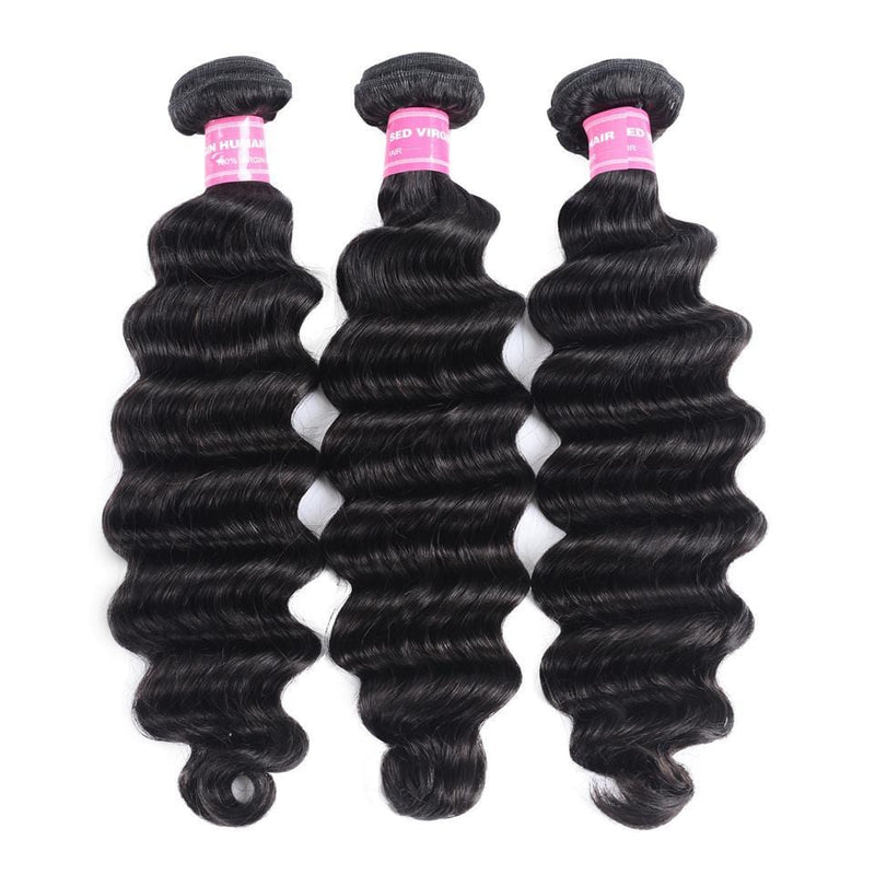 Klaiyi 3 Bundles Lot Peruvian Loose Deep Wave On Sale