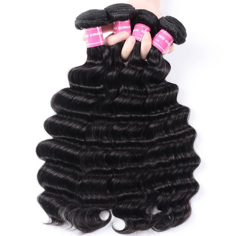 Klaiyi 3 Bundles Lot Peruvian Loose Deep Wave On Sale