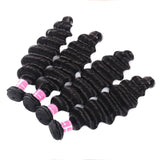 Klaiyi 4 Bundles Loose Deep Wave Hair Weaves with 4*4 Lace Closure