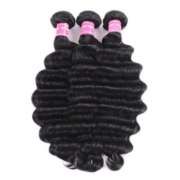 Klaiyi 3 Bundles Lot Peruvian Loose Deep Wave On Sale