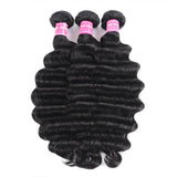 Klaiyi Indian Loose Deep Wave Curly Hair 3 Bundles