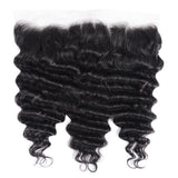 Klaiyi Loose Deep Wave Malaysian Virgin Hair 3 Bundles with 13*4 Ear to Ear Lace Closure