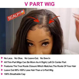 Klaiyi Body Wave V Part Wigs No Leave Out Natural Scalp Protective I Part Wigs Beginner Friendly