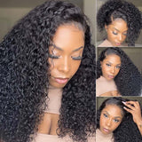 Klaiyi 13x4 HD Transparent Lace Front Wigs Jerry Curly Glueless Lace Wigs 180% Density