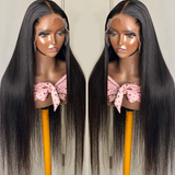 Klaiyi 13x6 HD Lace Front Human Hair Wigs 180% Density Straight Glueless Wigs Pre Plucked Natural Hairline