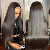 Klaiyi Bone Straight 5x5 HD Lace Closure Wig Glueless Virgin Human Hair