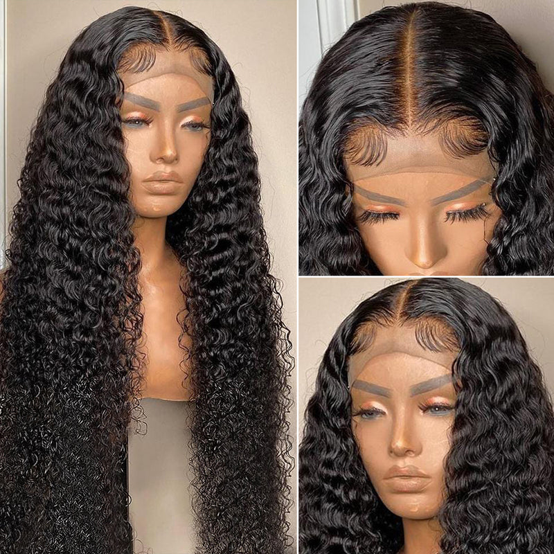 Klaiyi 200% Density Jerry Curl 5x5 HD Lace Closure Glueless Wigs for Women Flash Sale