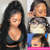 Klaiyi 200% Density Jerry Curl 5x5 HD Lace Closure Glueless Wigs for Women Flash Sale