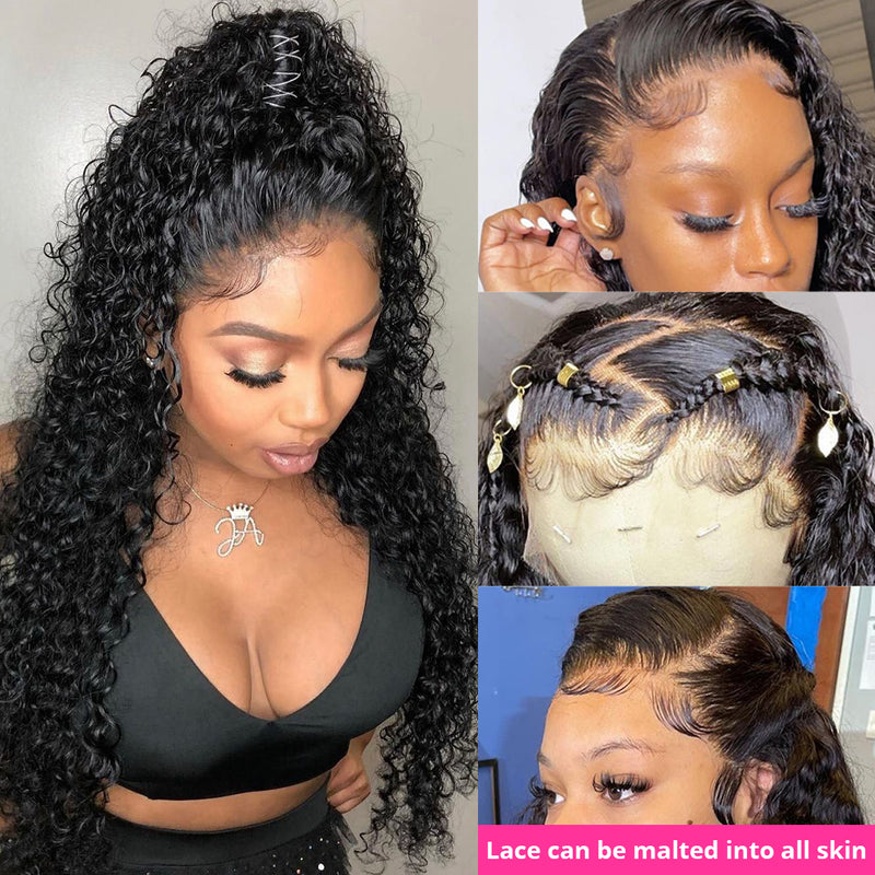 Klaiyi 200% Density Jerry Curl 5x5 HD Lace Closure Glueless Wigs for Women Flash Sale