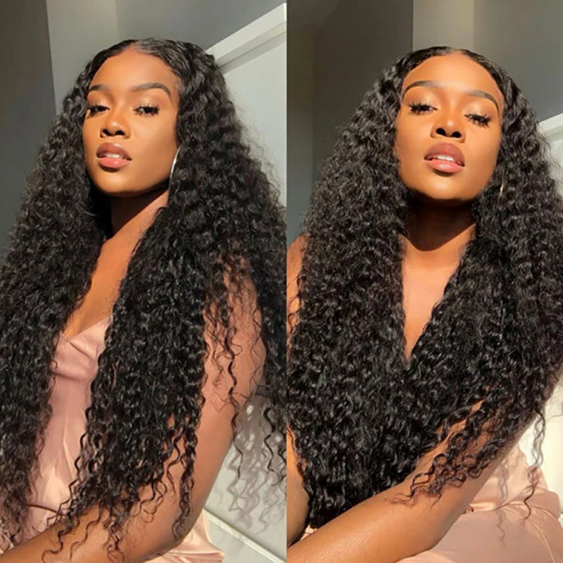 Klaiyi 200% Density Jerry Curl 5x5 HD Lace Closure Glueless Wigs for Women Flash Sale